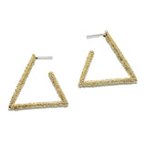 94912, TEXTURED TRIANGLE HOOP EARRING