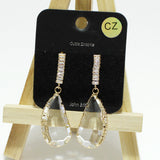 94915, BAGUETTE CUBIC ZIRCONIA DANGLE EARRING