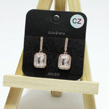 94916, RECTANGLE CUBIC ZIRCONIA ACCENT EARRING