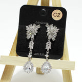 94917, BAGUETTE CUBIC ZIRCONIA WITH RHINESTONE EARRING