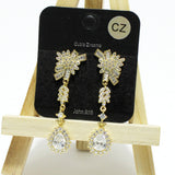 94917, BAGUETTE CUBIC ZIRCONIA WITH RHINESTONE EARRING