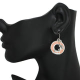 Tropical Flamingo Accent Round Dangle Earring