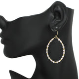 94929, OVAL SHAPE SQUARE BEADED EARRING
