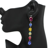Multi Shape Rhinestone Drop Dangle Earring