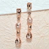 94961, GEOMETRIC RHINESTONE EVENING DROP DANGLE EARRING, WEDDING, BRIDAL, PROM