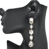94961, GEOMETRIC RHINESTONE EVENING DROP DANGLE EARRING, WEDDING, BRIDAL, PROM