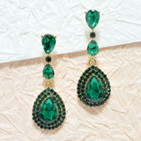 94962, TEARDROP RHINESTONE EVENING DANGLE EARRING