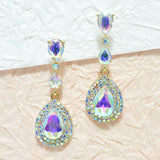 94962, TEARDROP RHINESTONE EVENING DANGLE EARRING