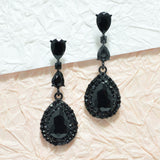94962, TEARDROP RHINESTONE EVENING DANGLE EARRING