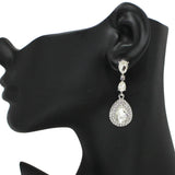 94962, TEARDROP RHINESTONE EVENING DANGLE EARRING