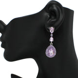 94962, TEARDROP RHINESTONE EVENING DANGLE EARRING