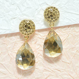94964, TEARDROP ACCENT RHINESTONE EVENING EARRING, WEDDING, BRIDAL, PROM