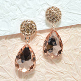 94964, TEARDROP ACCENT RHINESTONE EVENING EARRING, WEDDING, BRIDAL, PROM