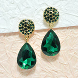 94964, TEARDROP ACCENT RHINESTONE EVENING EARRING, WEDDING, BRIDAL, PROM