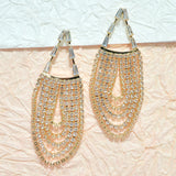 94966, PAVE RHINESTONE EVENING EARRING, WEDDING, BRIDAL, PROM