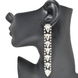 94967, TEARDROP PAVE RHINESTONE EVENING DROP EARRING, WEDDING, BRIDAL, PROM