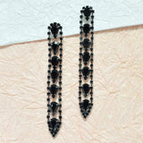 94967, TEARDROP PAVE RHINESTONE EVENING DROP EARRING, WEDDING, BRIDAL, PROM