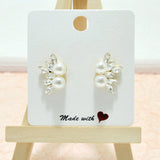 94969, PEARL ACCENT RHINESTONE EARRING, WEDDING, BRIDAL, PROM