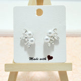 94969, PEARL ACCENT RHINESTONE EARRING, WEDDING, BRIDAL, PROM