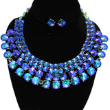 94978, ROUND RHINESTONE ACCENT EVENING NECKLACE SET, WEDDING, BRIDAL, PROM