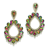 95004, TEARDROP RHINESTONE ACCENT EVENING EARRING, WEDDING, BRIDAL, PROM