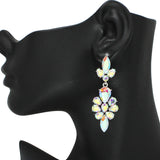 95005, MULTI RHINESTONE ACCENT EVENING EARRING, WEDDING, BRIDAL, PROM