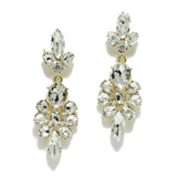 95005, MULTI RHINESTONE ACCENT EVENING EARRING, WEDDING, BRIDAL, PROM