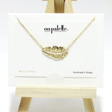 95014, 14K GOLD DIPPED, LEAF PENDANT NECKLACE