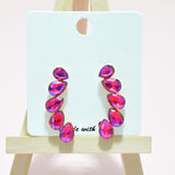 95017, TEARDROP RHINESTONE ACCENT EVENING DROP EARRING