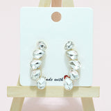 95017, TEARDROP RHINESTONE ACCENT EVENING DROP EARRING