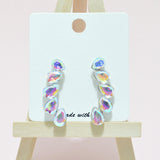 95017, TEARDROP RHINESTONE ACCENT EVENING DROP EARRING