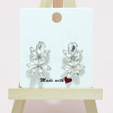 95018, MARQUISE RHINESTONE ACCENT EVENING EARRING, WEDDING, BRIDAL, PROM