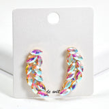 95040, MARQUISE RHINESTONE ACCENT EVENING EARRING