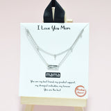 95053, GOLD DIPPED, "I LOVE YOU MOM" MAMA DOUBLE LAYERED NECKLACE