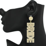 95067, "BRIDE" PEARL ACCENT DROP DANGLE EARRING