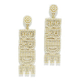 95067, "BRIDE" PEARL ACCENT DROP DANGLE EARRING