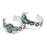 95088, CROSS WESTERN HOOP EARRING