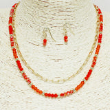95093, BEADED DOUBLE LAYERED NECKLACE