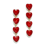 Heart Rhinestone Drop Dangle Earring - view 3