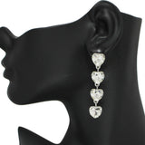 Heart Rhinestone Drop Dangle Earring, Valentine's DAY - view 3