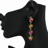 Heart Rhinestone Drop Dangle Earring