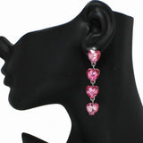 Heart Rhinestone Drop Dangle Earring - view 2
