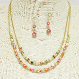 95101, HANDMADE BEADED DOUBLE LAYERED NECKLACE