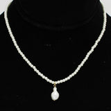 95114, DAINTY FRESHWATER PEARL CHARM WITH BEAD NECKLACE