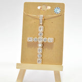 95145, CROSS CUBIC ZIRCONIA PENDANT NECKLACE