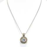 95166, ROUND CUBIC ZIRCONIA DESIGNER INSPIRED PENDANT NECKLACE