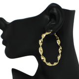 95168, 50MM WAVY ROUND HOOP EARRING