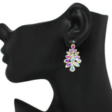 95175, MULTI SHAPE RHINESTONE EVENING EARRING, WEDDING, BRIDAL, PROM