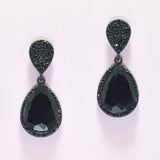 95178, TEARDROP ACCENT PAVE RHINESTONE EVENING EARRING, WEDDING, BRIDAL, PROM