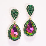 95178, TEARDROP ACCENT PAVE RHINESTONE EVENING EARRING, WEDDING, BRIDAL, PROM